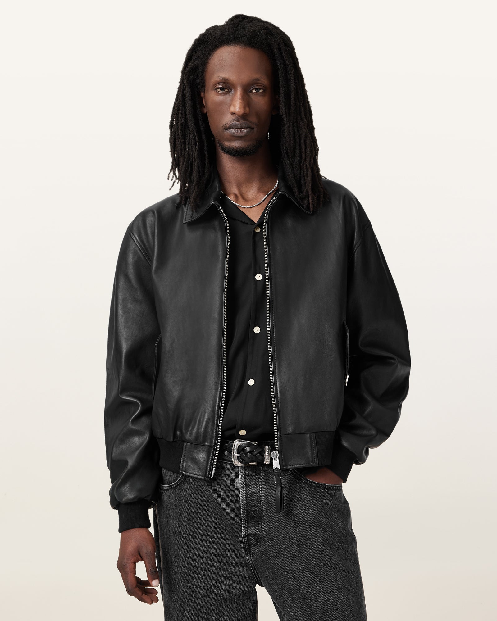 Marco Oversized Bomber Leather Jacket