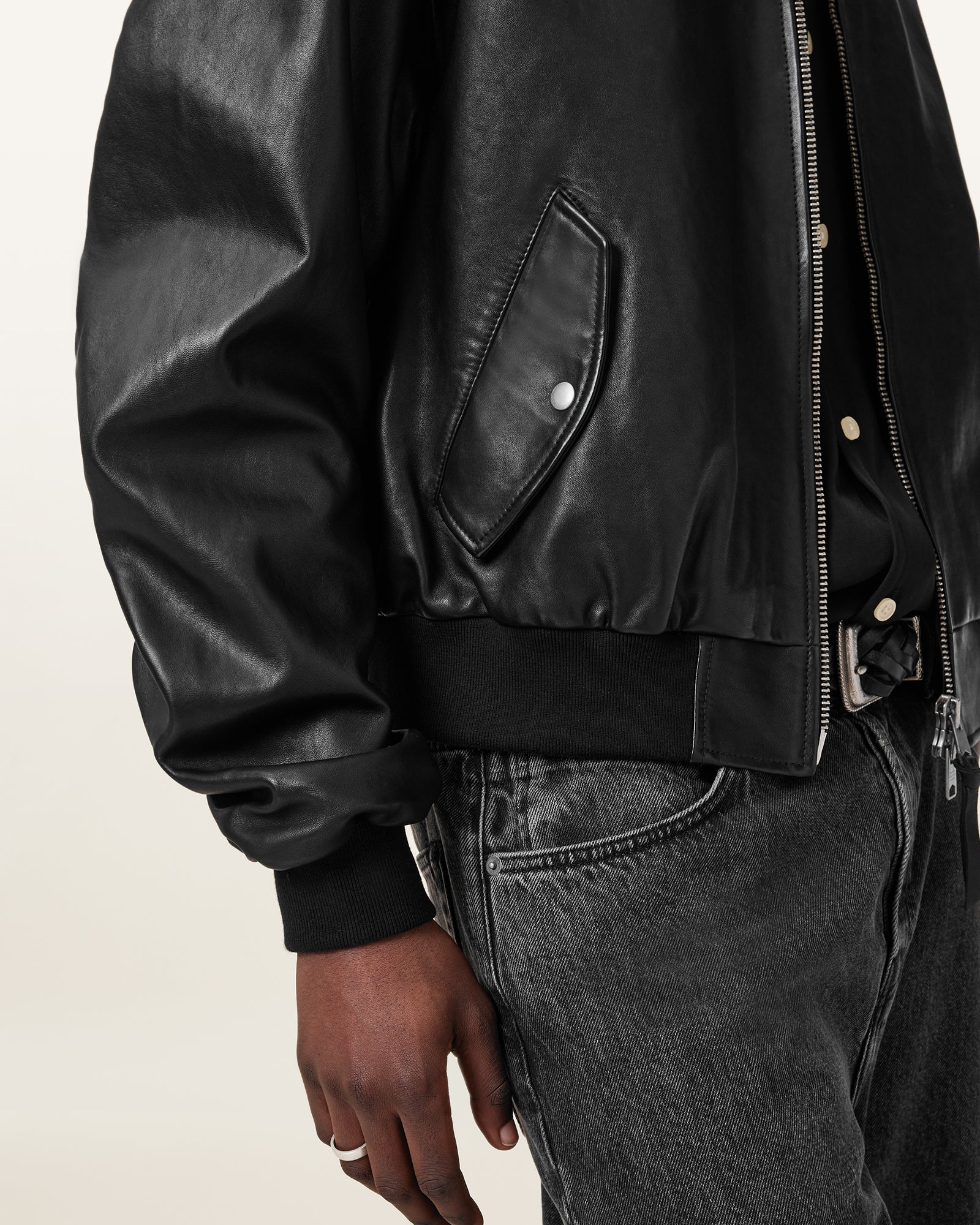 Marco Oversized Bomber Leather Jacket